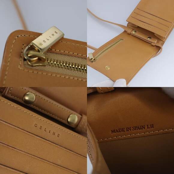 CELINE C Macadam Canvas Shoulder Bag Blue Gold - Picture 11 of 12